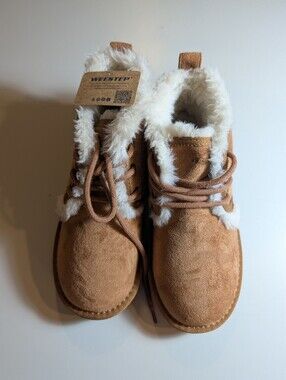 Weestep Woman's Size 6 Brown Suede Faux-Fur Lined Winter Boots NWT